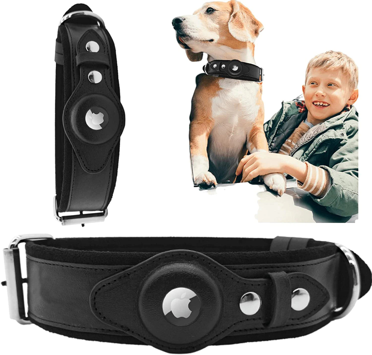 Leather Air Tag Collar