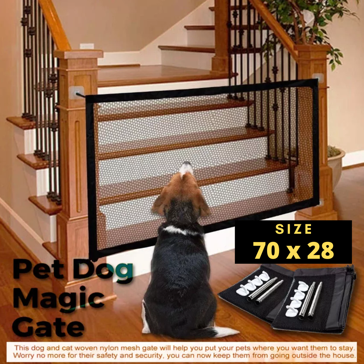 Durable Dog Mesh Gate