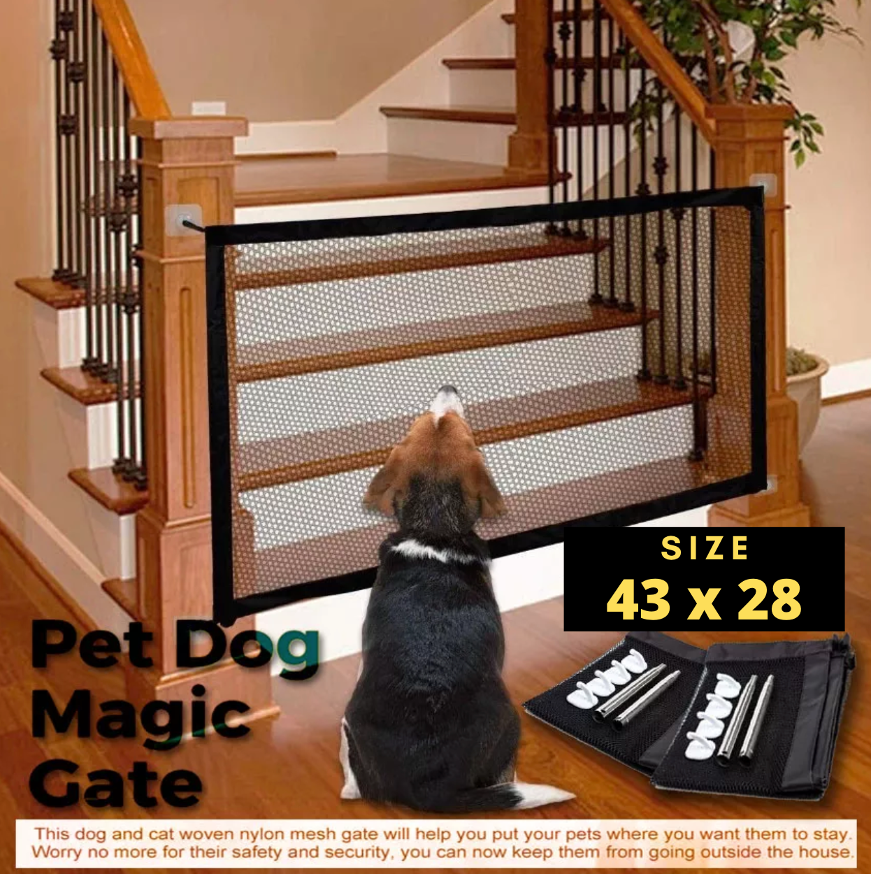 Durable Dog Mesh Gate